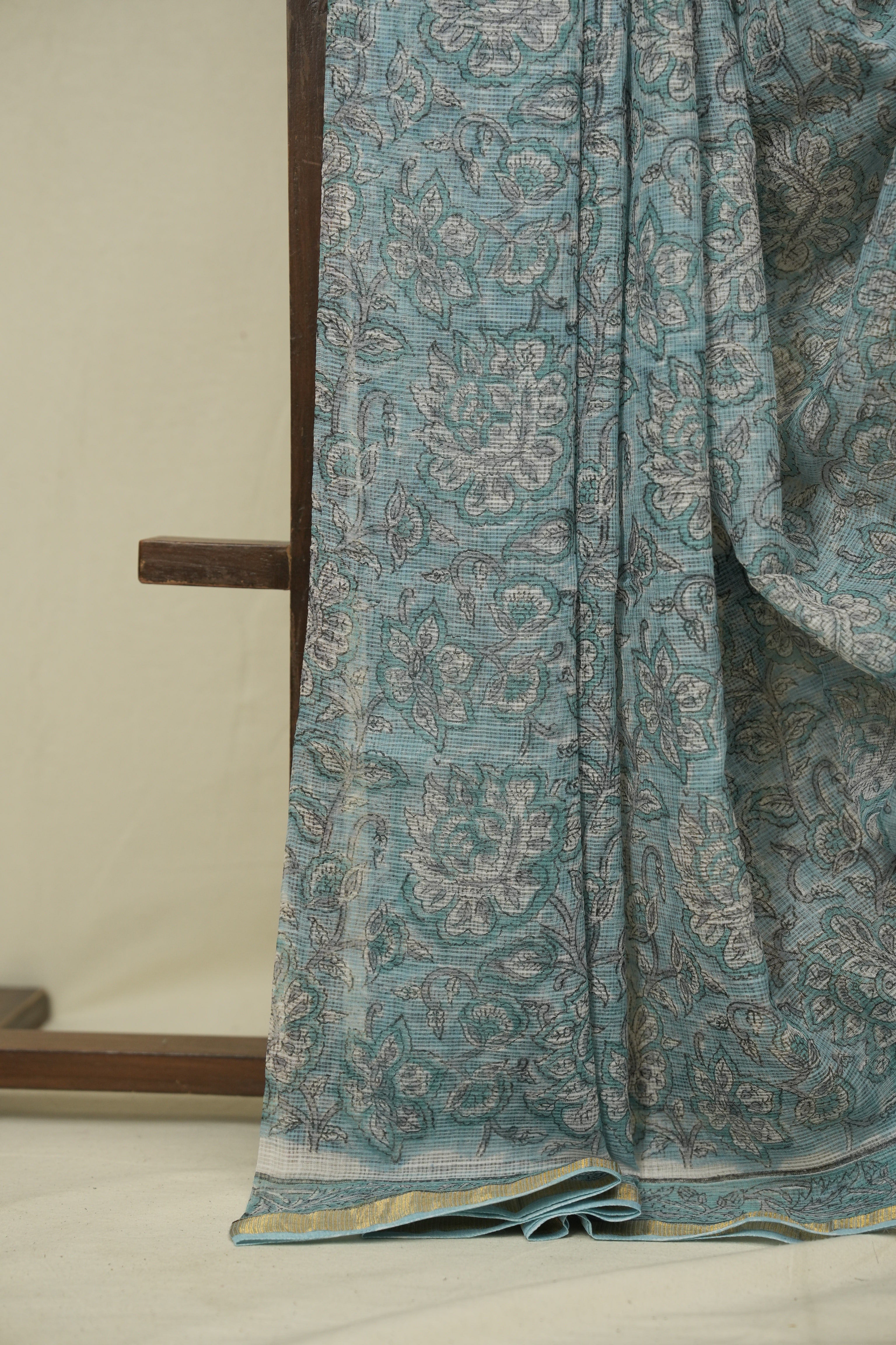 Sky Blue HBP Kota Doria Saree - SRSBKDS283