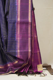 Blue Raw Silk Saree - SRBRSS950