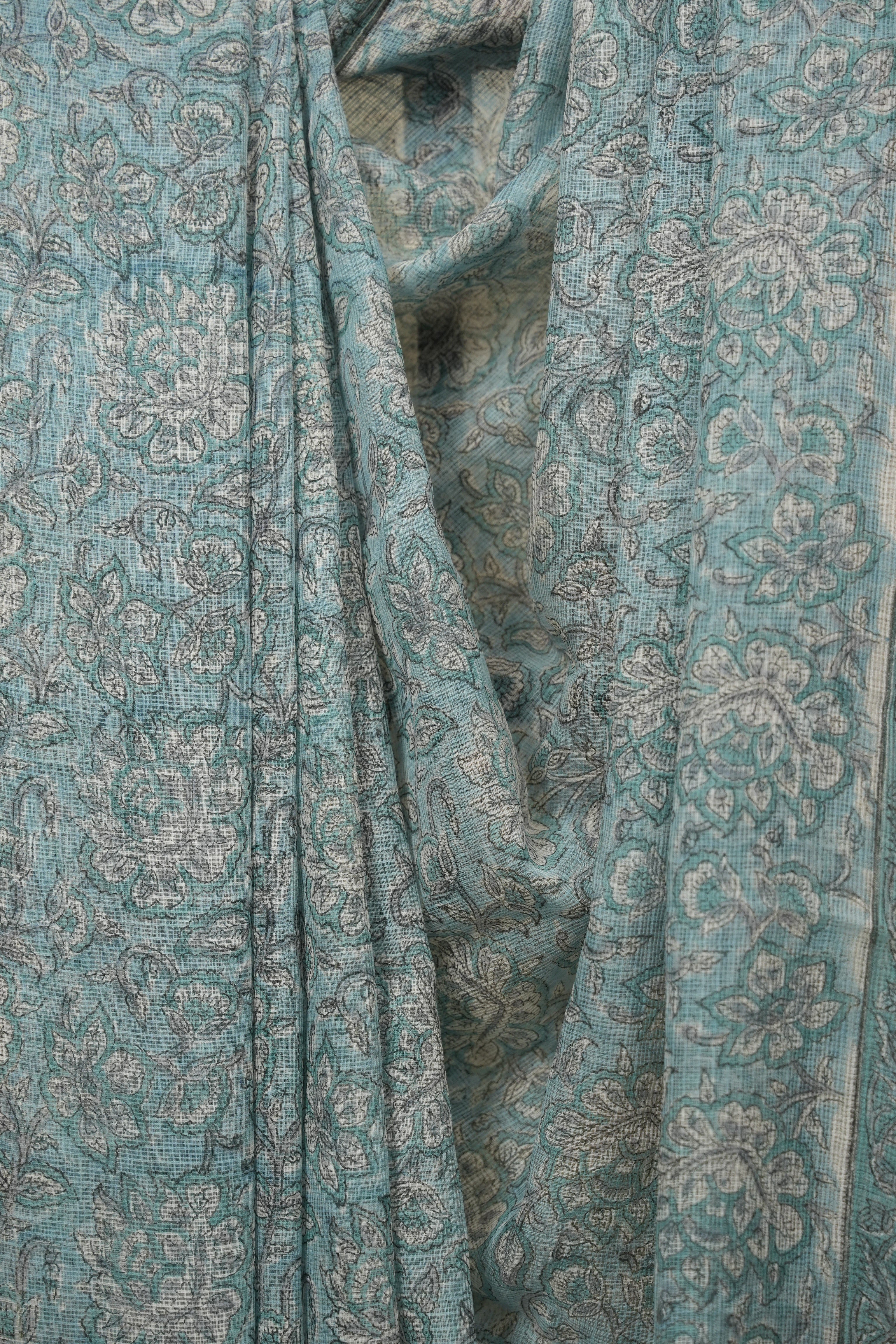 Sky Blue HBP Kota Doria Saree - SRSBKDS283