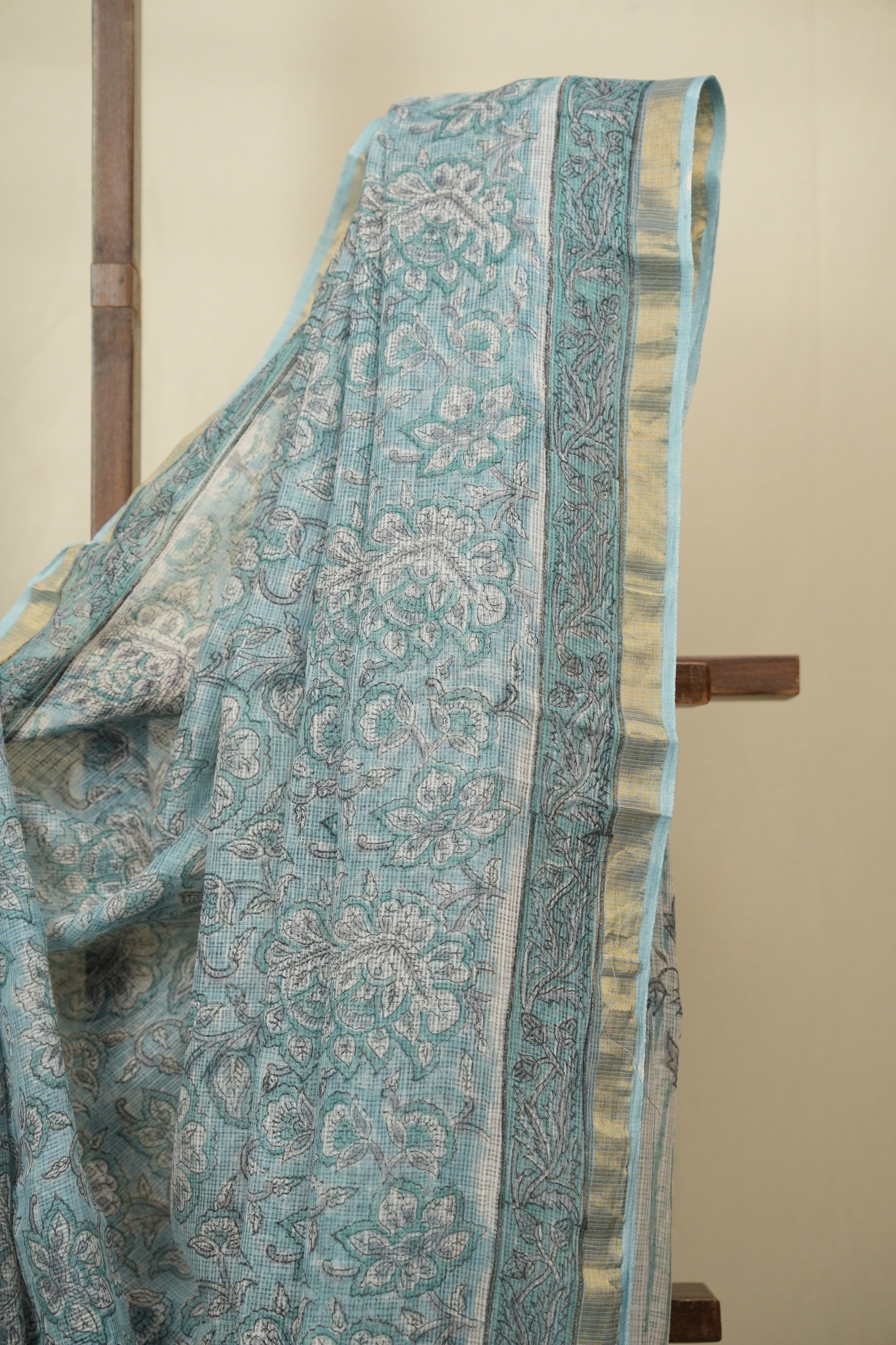 Sky Blue HBP Kota Doria Saree - SRSBKDS283