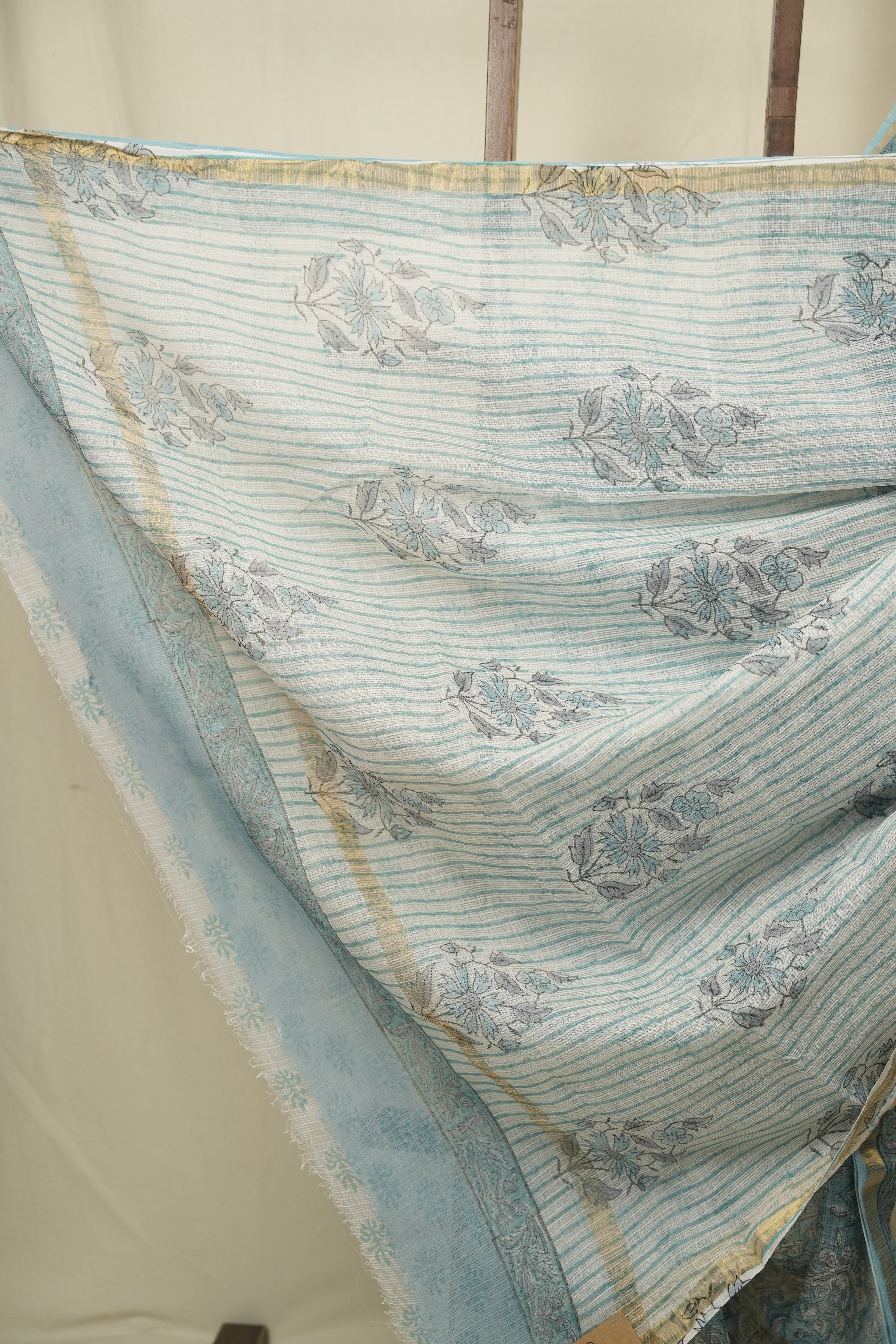 Sky Blue HBP Kota Doria Saree - SRSBKDS283