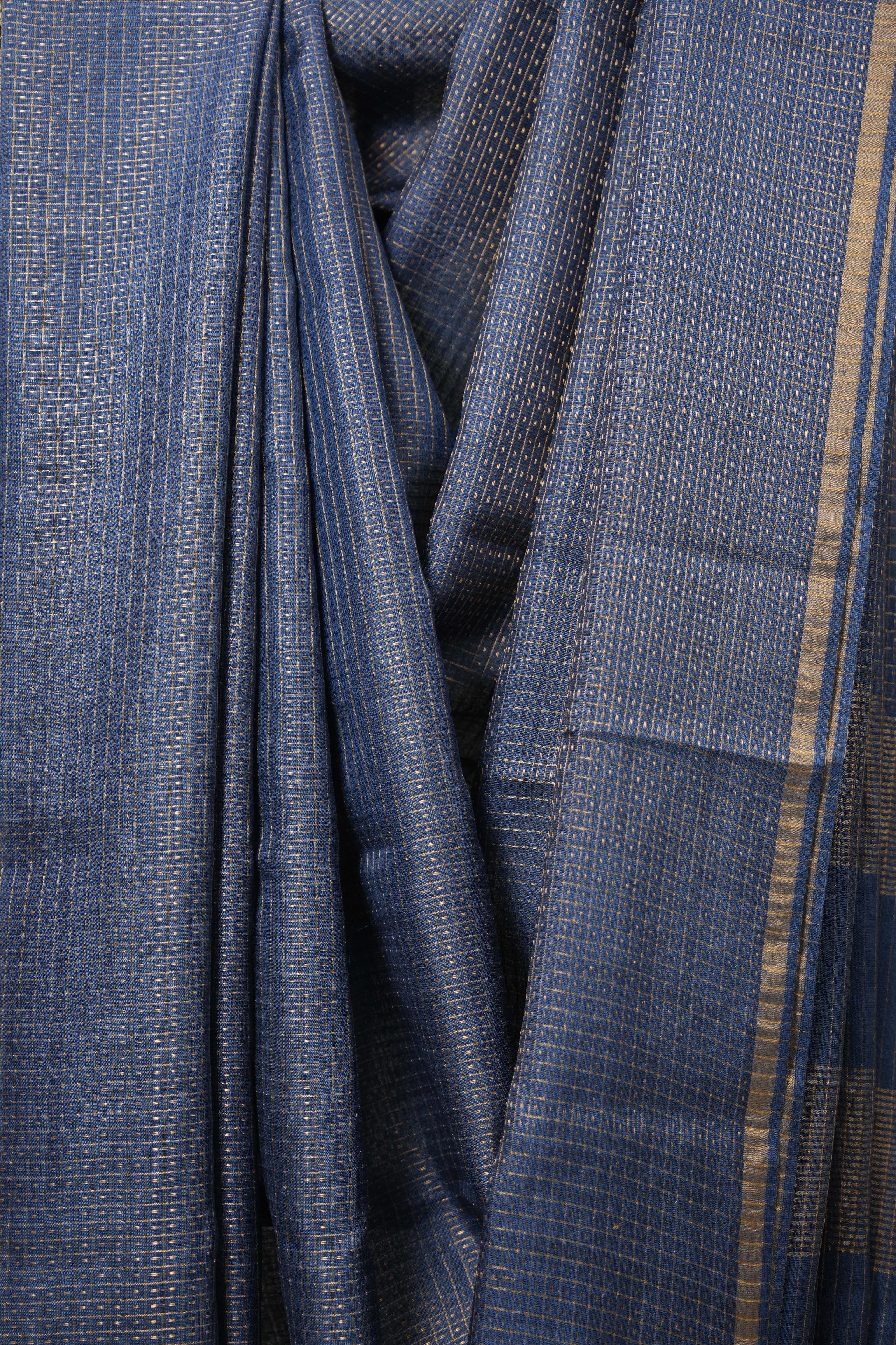 Peacock Blue Tussar Silk Saree - SRPBTSS1723