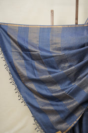 Peacock Blue Tussar Silk Saree - SRPBTSS1723