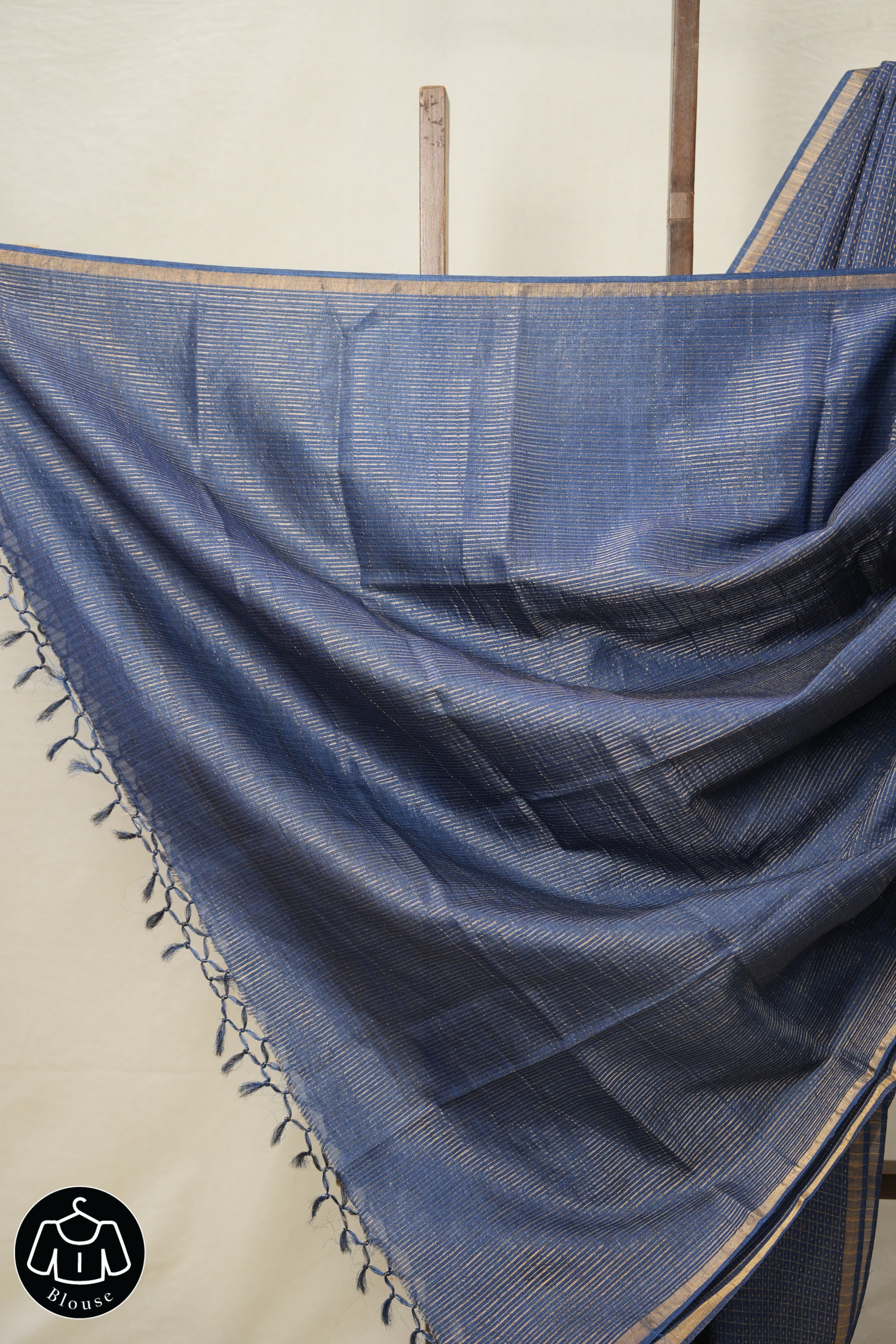 Peacock Blue Tussar Silk Saree - SRPBTSS1723