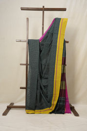 Green Big Checks Cotton Patteda Anchu Saree - SRGPAS222