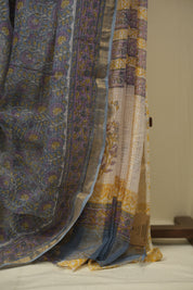 Grey HBP Kota Doria Saree - SRGKDS286