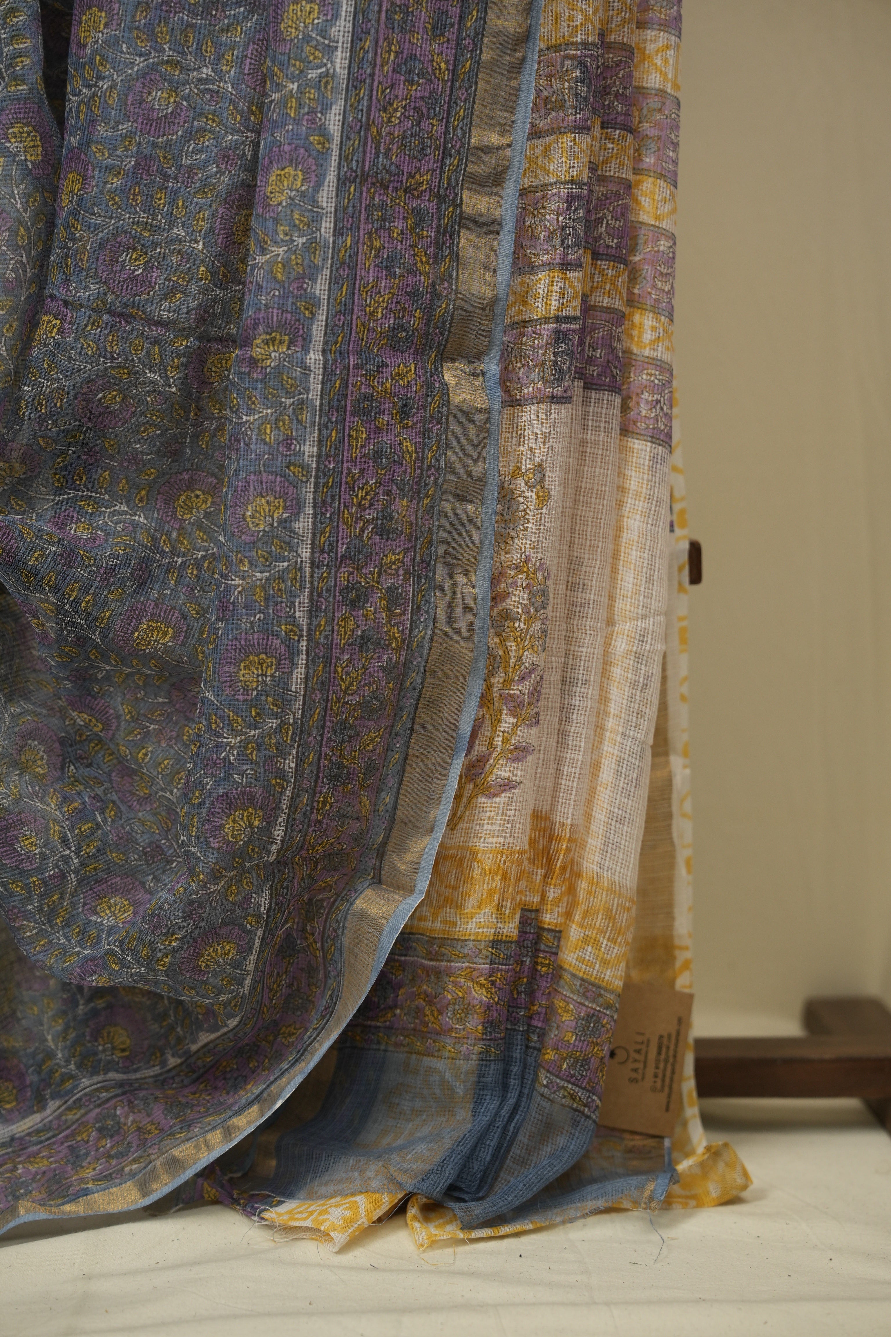 Grey HBP Kota Doria Saree - SRGKDS286