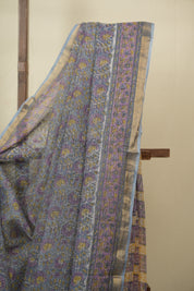 Grey HBP Kota Doria Saree - SRGKDS286