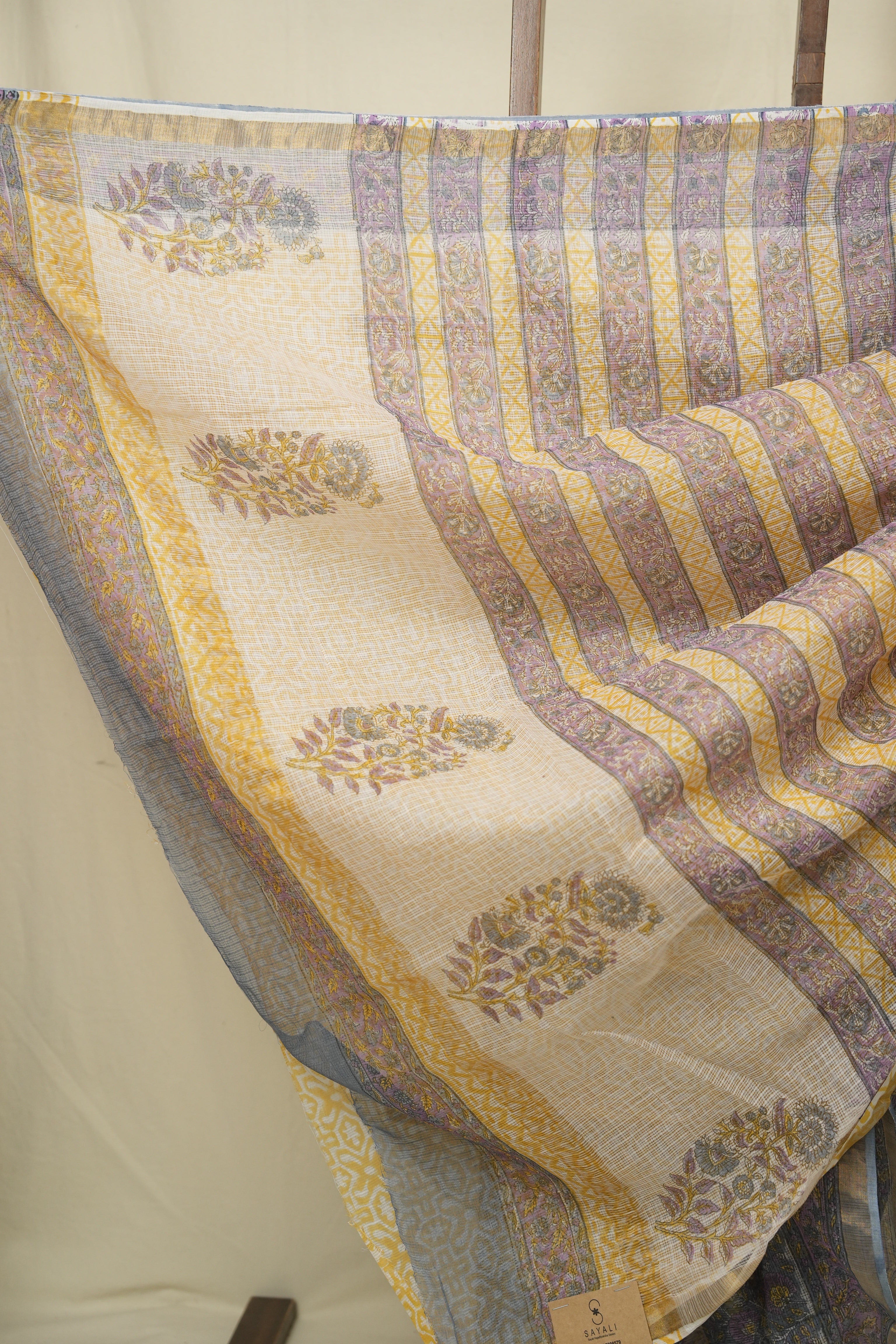 Grey HBP Kota Doria Saree - SRGKDS286