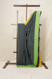 Green Big Checks Cotton Patteda Anchu Saree - SRGPAS223