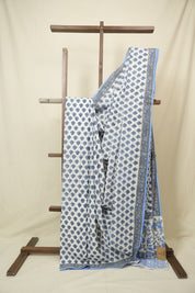 White HBP Cotton Saree - SRWCS3411