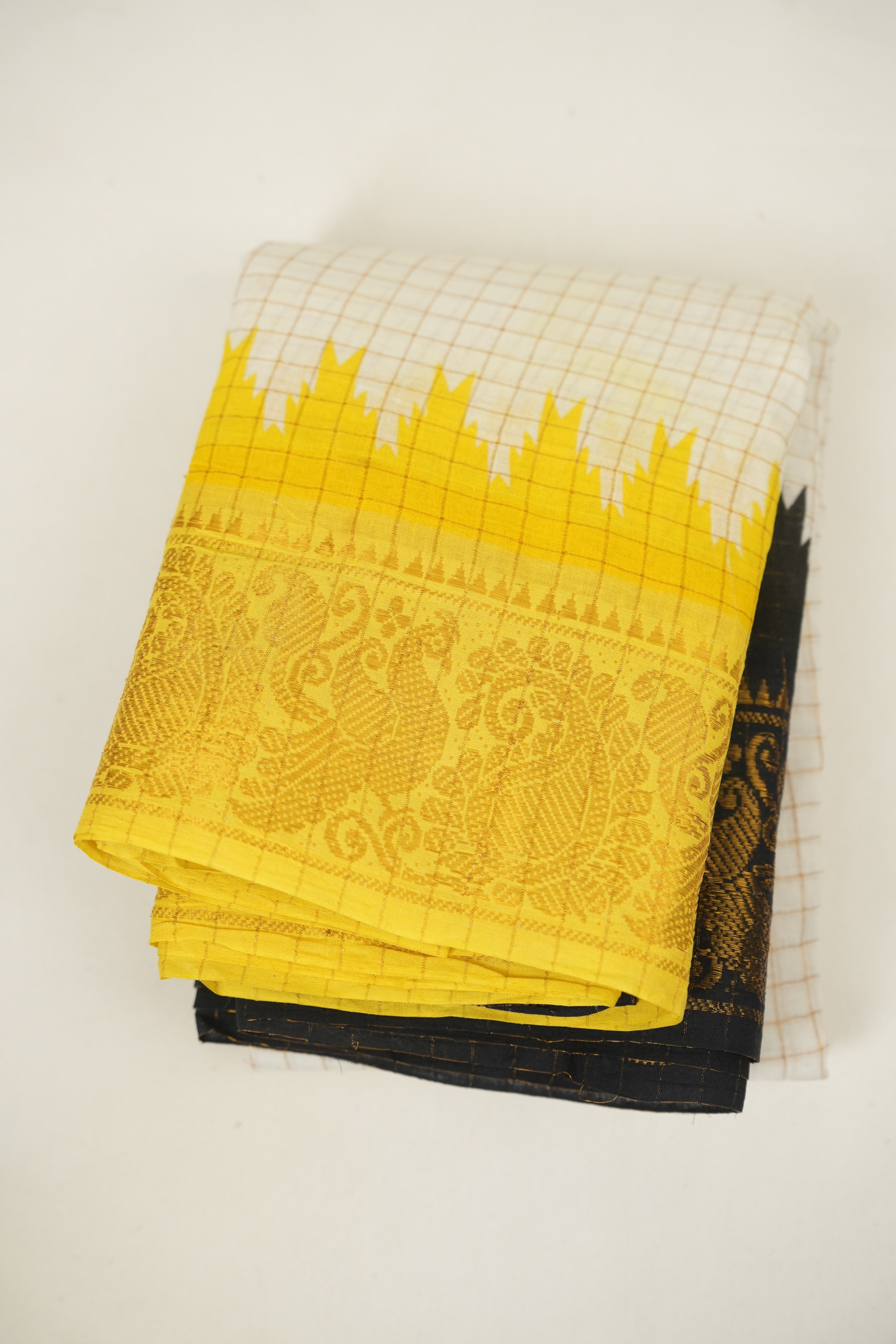White Sungudi Cotton Saree - SRWSCS243