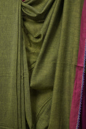 Forest Green Bengal Cotton Saree With Lace - SRFGBCSWL08