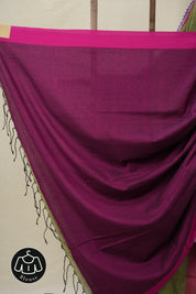 Forest Green Bengal Cotton Saree With Lace - SRFGBCSWL08
