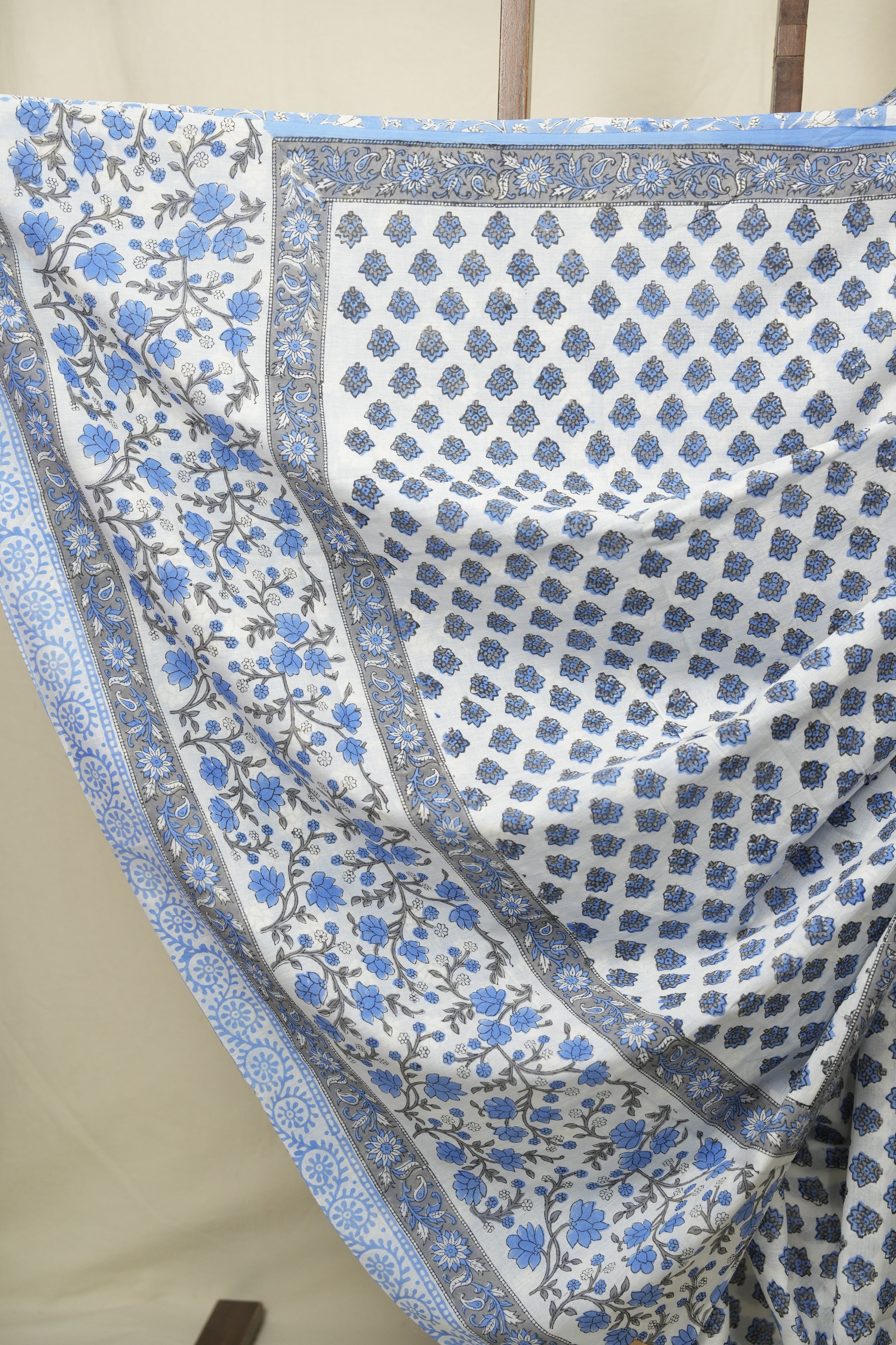 White HBP Cotton Saree - SRWCS3411