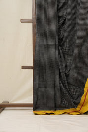 Black Big Checks Cotton Patteda Anchu Saree - SRBPAS81