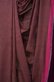 Onion Pink Bengal Cotton Saree With Lace - SROPBCSWL09