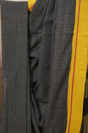 Black Big Checks Cotton Patteda Anchu Saree - SRBPAS81