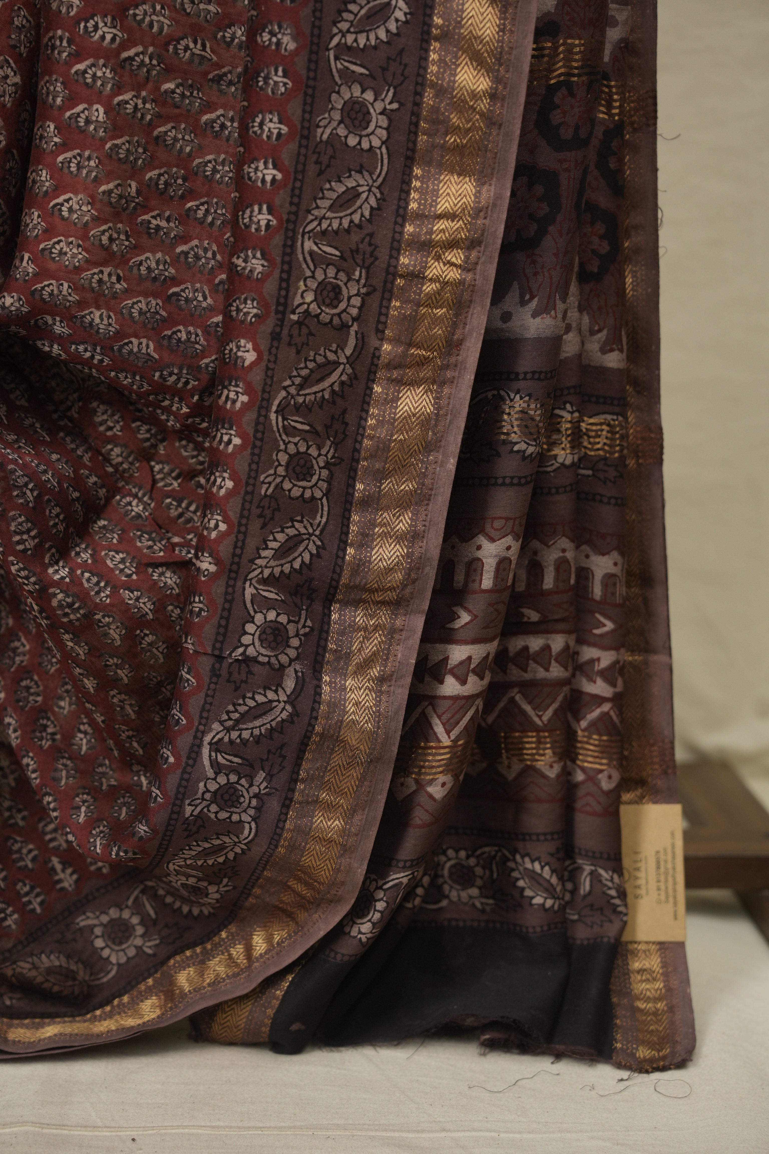 Maroon HBP Cotton Silk Saree With Chanderi Border - SRMCSS1808