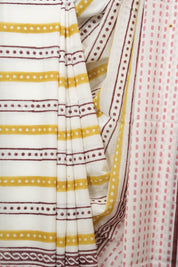White HBP Cotton Saree - SRWCS3412