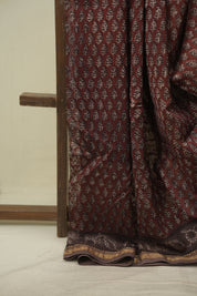 Maroon HBP Cotton Silk Saree With Chanderi Border - SRMCSS1808