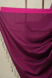 Onion Pink Bengal Cotton Saree With Lace - SROPBCSWL09