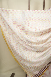White HBP Cotton Saree - SRWCS3412