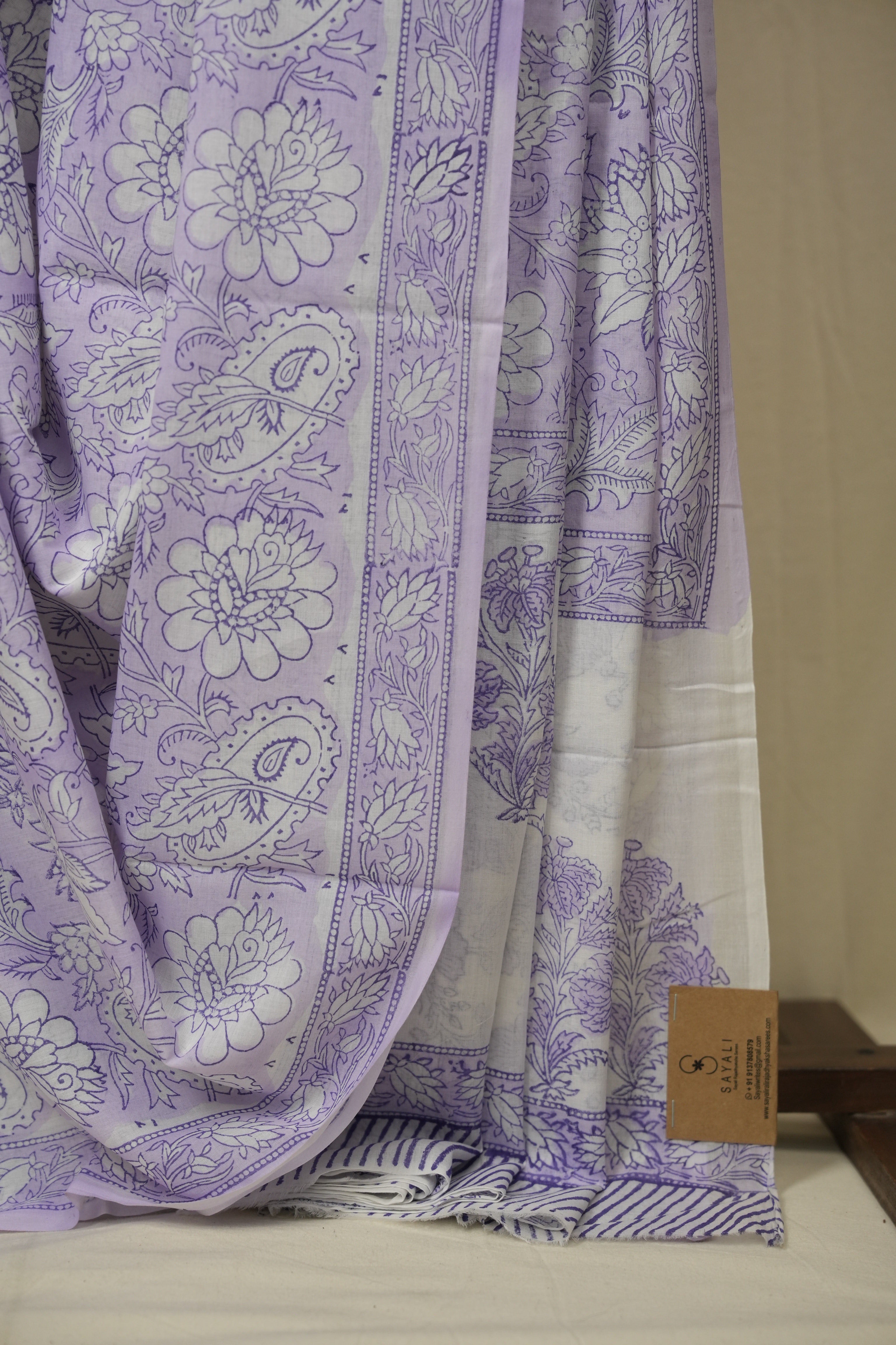Lavender HBP Cotton Saree - SRLCS3409