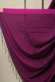 Black Bengal Cotton Saree With Lace - SRBBCSWL10