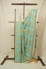 Teal HBP Cotton Saree - SRTCS3410