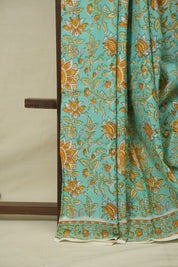 Teal HBP Cotton Saree - SRTCS3410