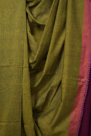 Mehandi Green Bengal Cotton Saree With Lace - SRMGBCSWL07