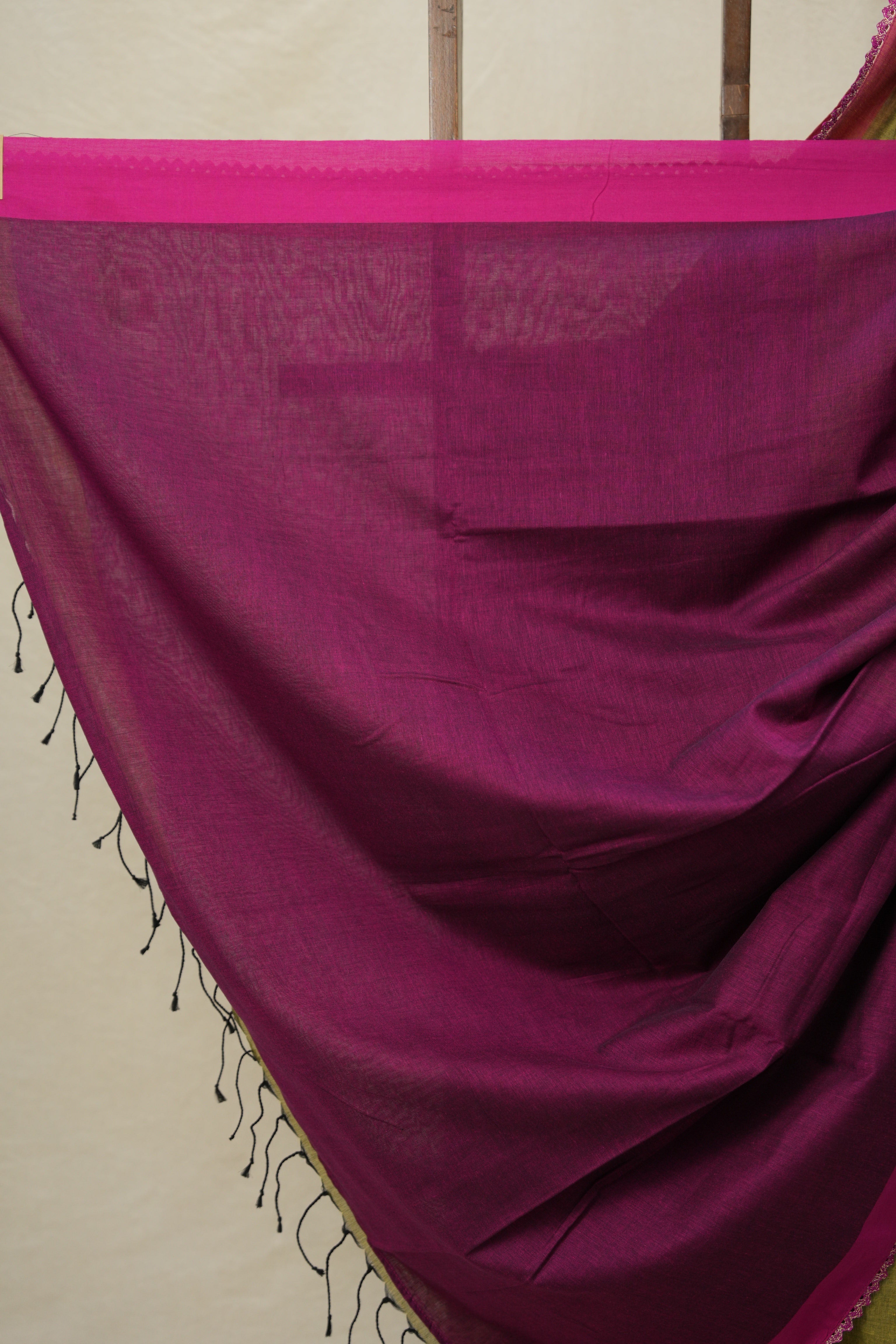 Mehandi Green Bengal Cotton Saree With Lace - SRMGBCSWL07