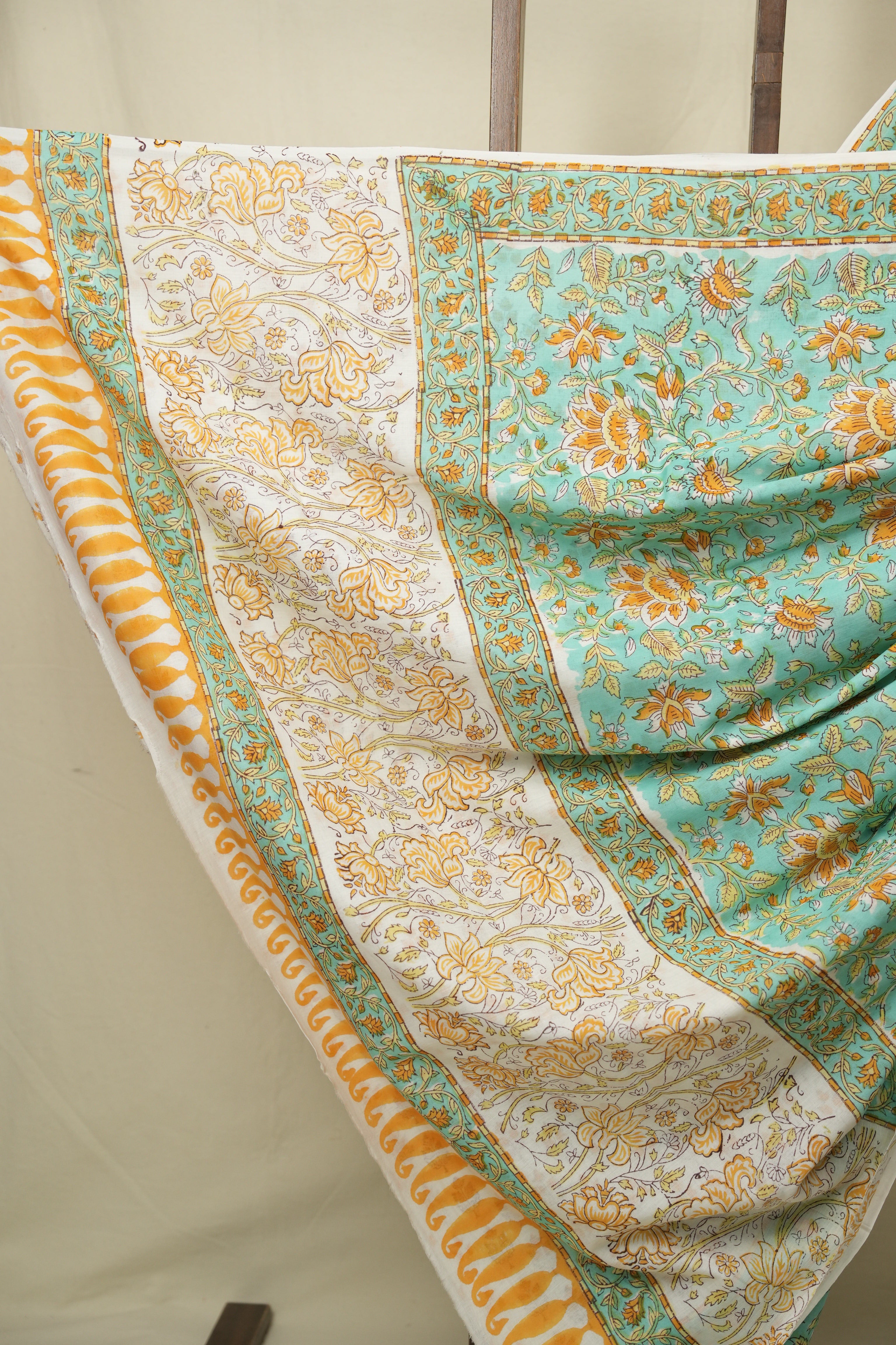 Teal HBP Cotton Saree - SRTCS3410