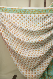 Teal HBP Cotton Saree - SRTCS3410