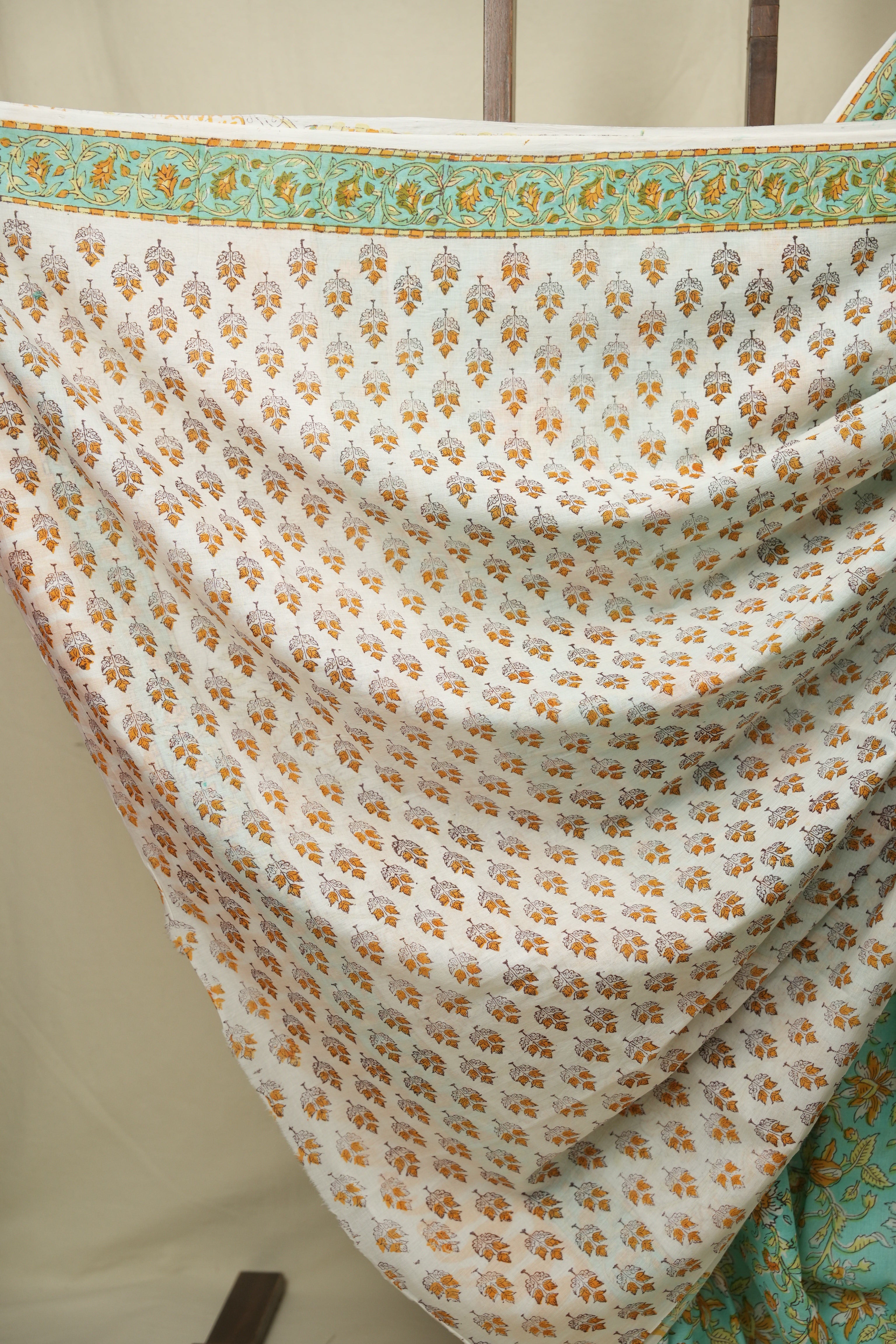 Teal HBP Cotton Saree - SRTCS3410