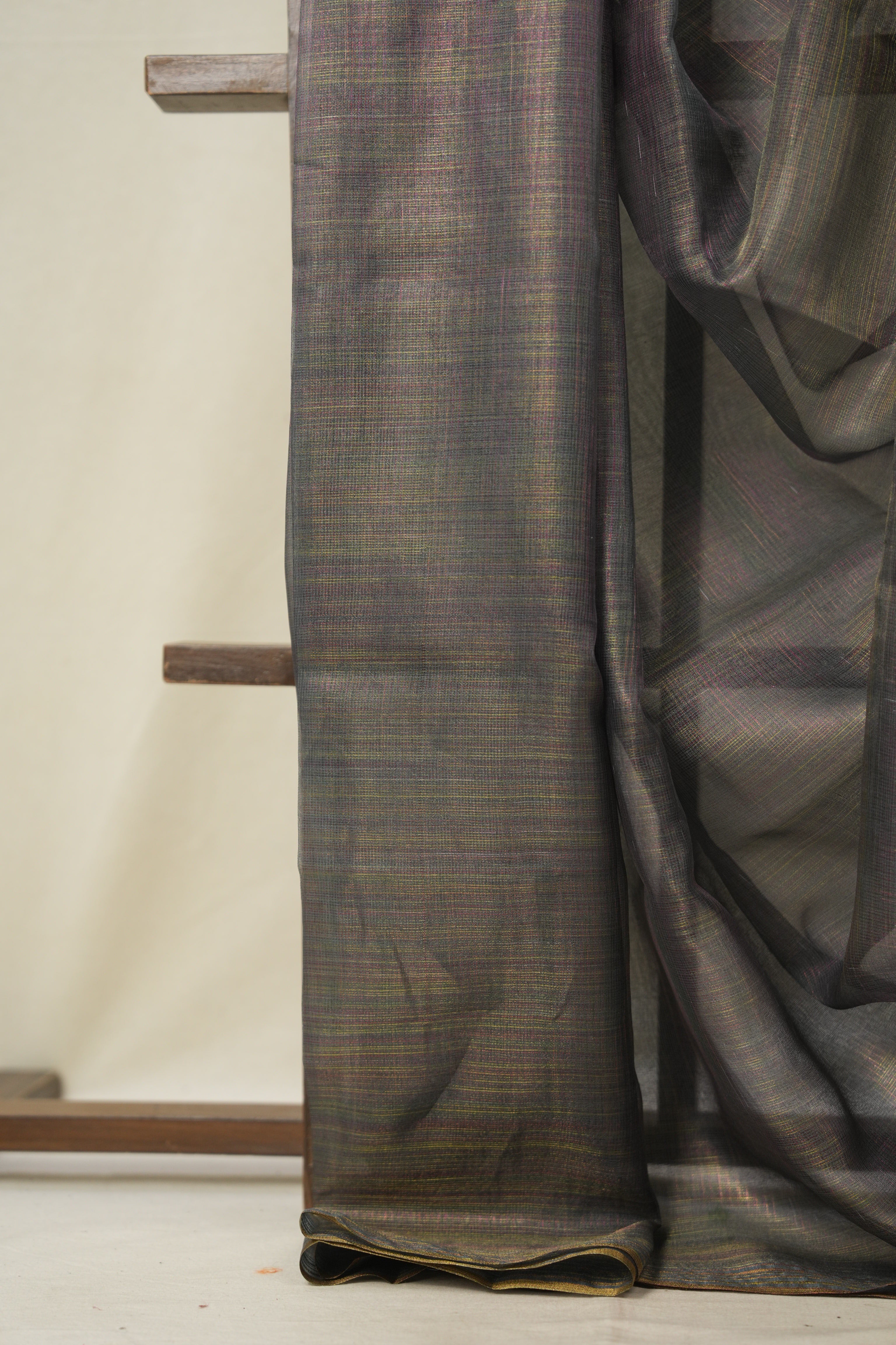 Blue-Gold Tissue Tussar Silk Saree - SRBGMTTSS603