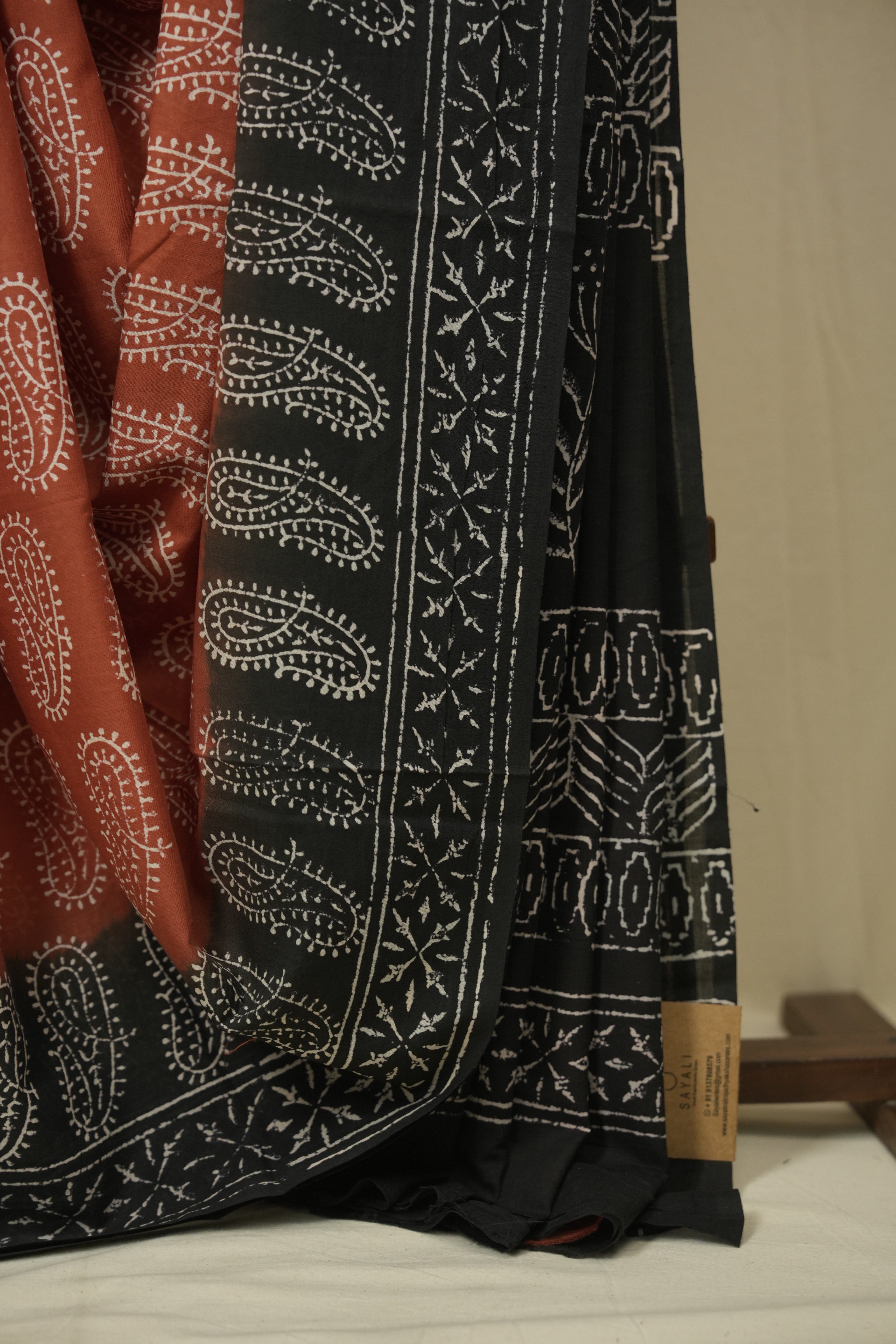 Brick HBP Cotton Saree - SRBCS3458