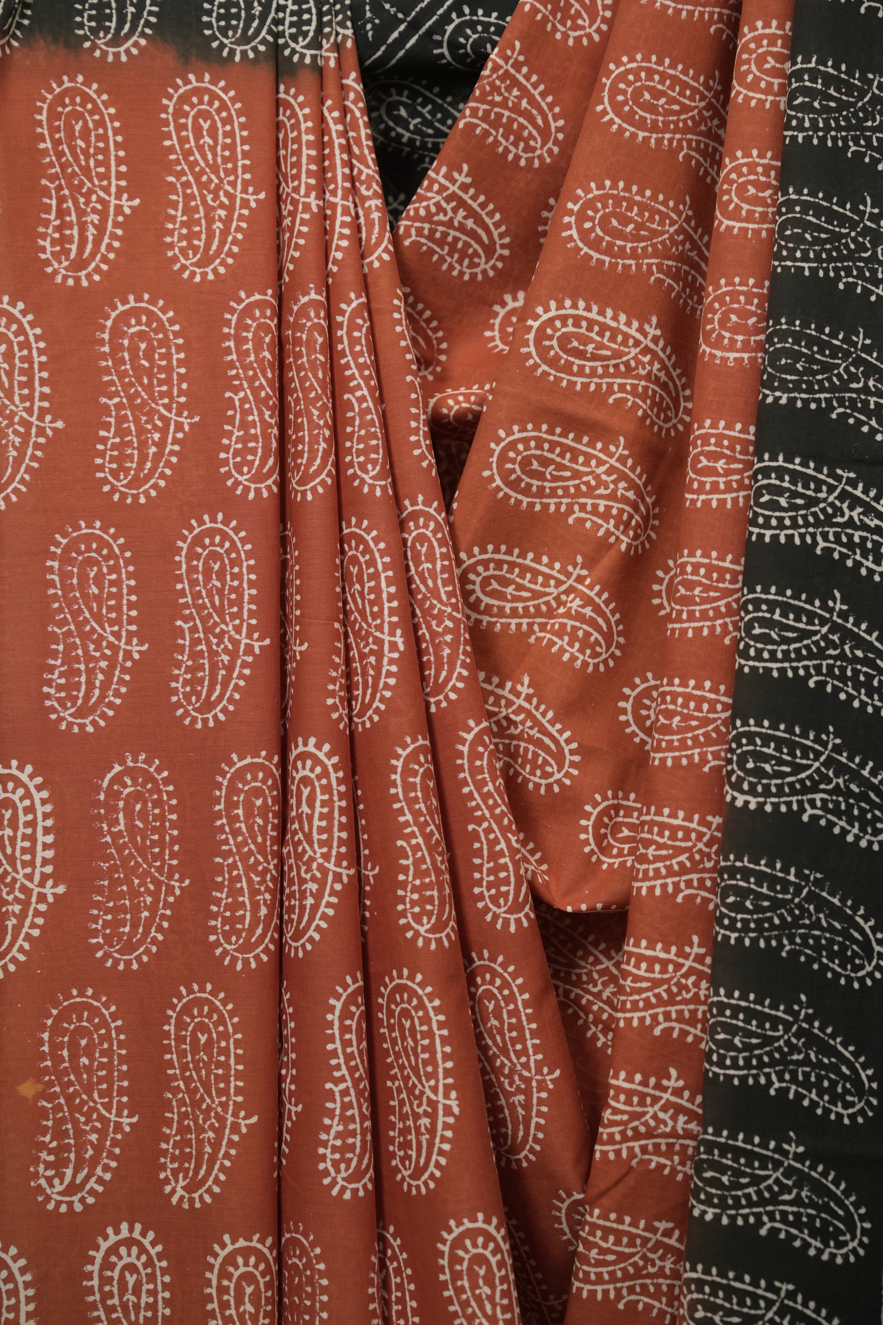 Brick HBP Cotton Saree - SRBCS3458