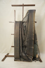 Black-Multicolor Tissue Tussar Silk Saree - SRBMTTSS601