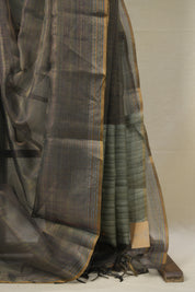 Black-Multicolor Tissue Tussar Silk Saree - SRBMTTSS601