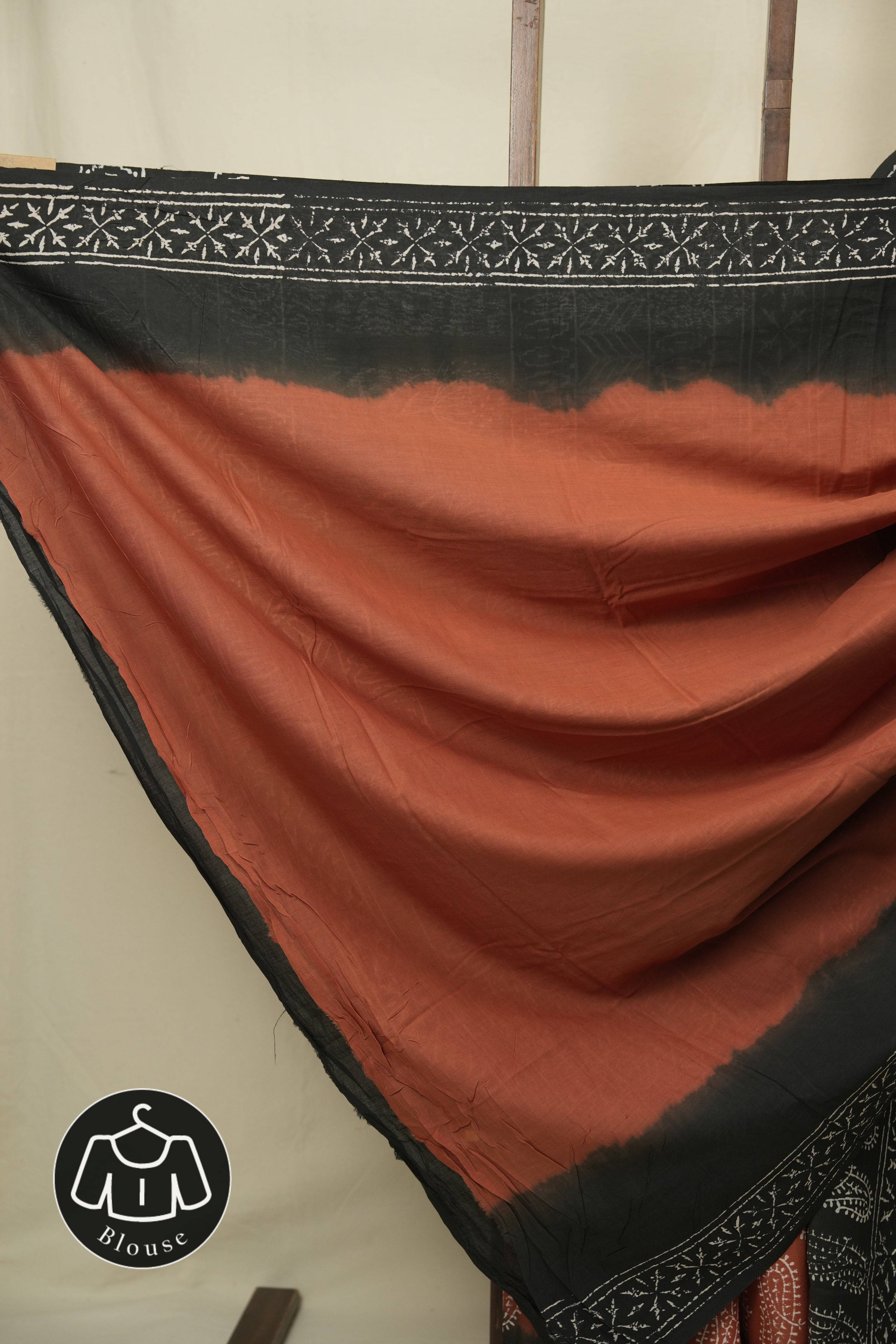 Brick HBP Cotton Saree - SRBCS3458