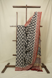 Black HBP Cotton Saree - SRBCS3408