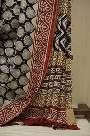Black HBP Cotton Saree - SRBCS3408