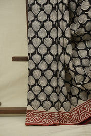 Black HBP Cotton Saree - SRBCS3408