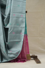 Powder Blue Kanjivaram Silk Saree - SRPBKSS987