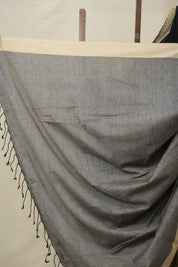 Black Bengal Cotton Saree With Lace - SRBBCSWL05