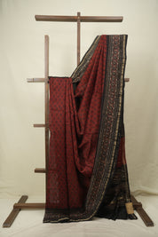 Maroon HBP Cotton Silk Saree With Chanderi Border - SRMCSS1779