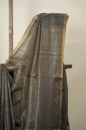 Black-Gold Tissue Tussar Silk Saree - SRBGMTTSS602