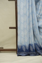 Powder Blue HBP Cotton Saree - SRPBCS3413